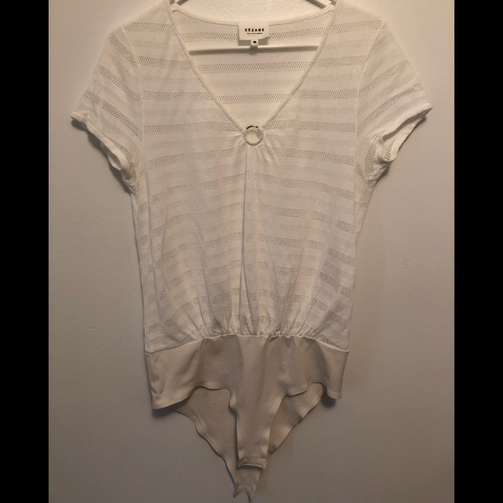 Sezane Body Suit with gold detailing